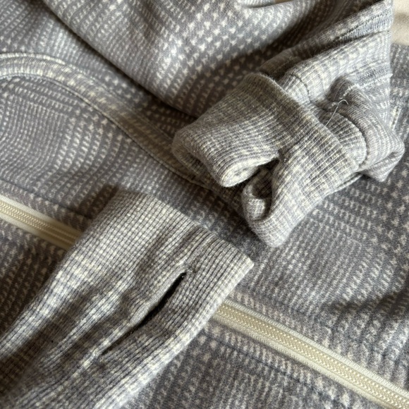 Lululemon Scuba Hoodie Glen Check Polar Cream Silver Slate Size 4 - Picture 7 of 8